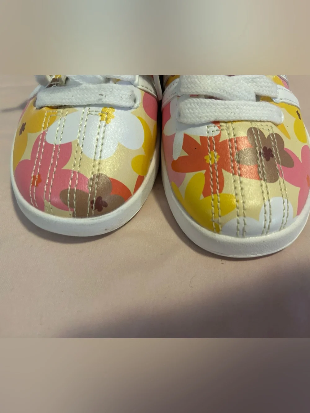 adidas Kids Floral Sneakers in Pink, Yellow & White